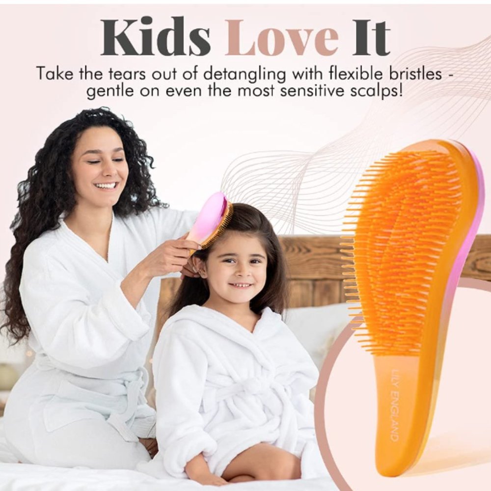 Detangling Brush and Wide Tooth Comb Set - Lightweight Hair Brush